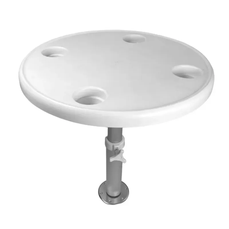 Table ronde ABS Blanc ⌀ 60 cm + pied télescopique et embase*Trem Sale