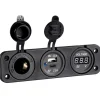 Hot Voltmètre + allume-cigare + double USB Type A+C Electricité & Éclairage·Rallonge & Prise Allume-Cigare 12 V|Distribution & Protection·Prise Et Fiche Dc (Allume Cigare, 12V, Usb...)