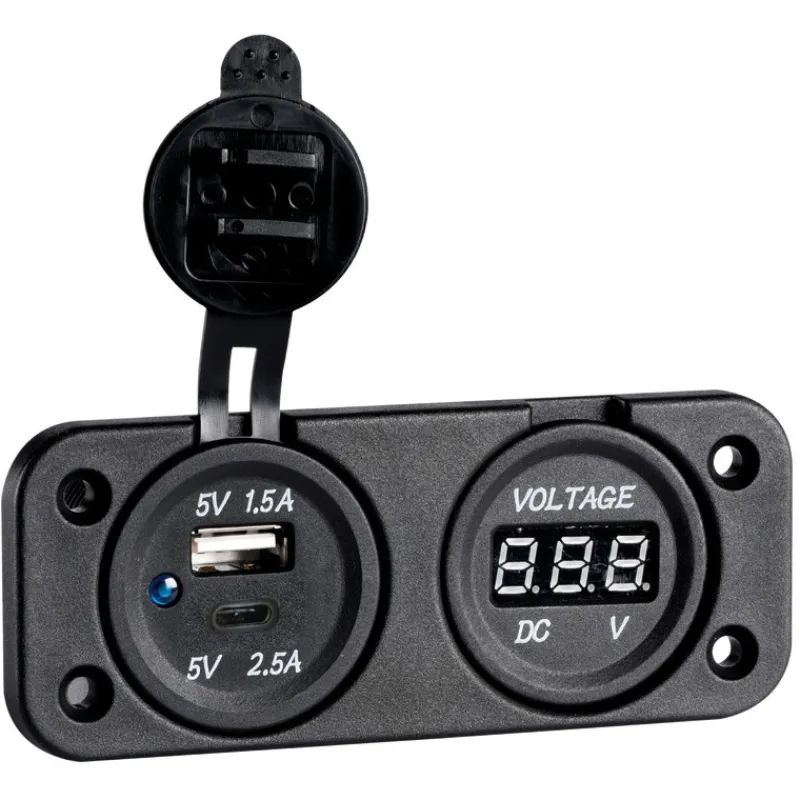 Voltmètre + double USB Type A+C*Trem Sale