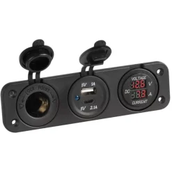 Discount Voltmètre/Ampèremètre + prise allume-cigare et USB-A + USB-C Electricité & Éclairage·Rallonge & Prise Allume-Cigare 12 V|Distribution & Protection·Prise Et Fiche Dc (Allume Cigare, 12V, Usb...)