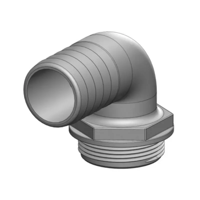 Hot Coude 90° MM fileté cannelé blanc & joint bleu 1"1/2 Wc & Sanitaires·Réservoir Eaux Usées|Wc & Sanitaires·Accessoire & Entretien Wc
