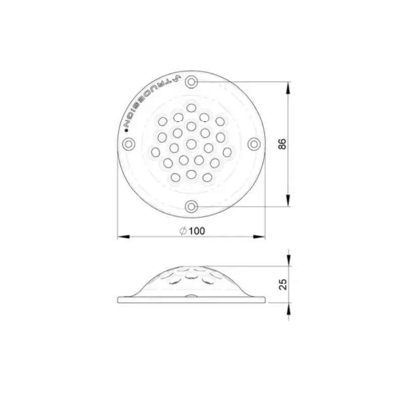 New Crépine écope blanche ronde 1''1/4 Plomberie·Passe Coque & Passe Cloison