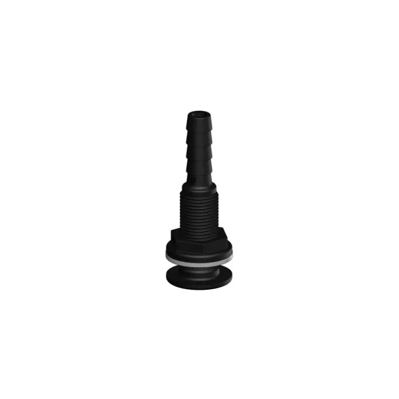 Outlet Passe-coque cannelé noir Plomberie·Passe Coque & Passe Cloison