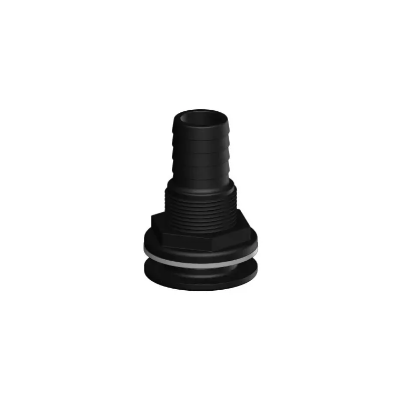 Outlet Passe-coque cannelé noir Plomberie·Passe Coque & Passe Cloison