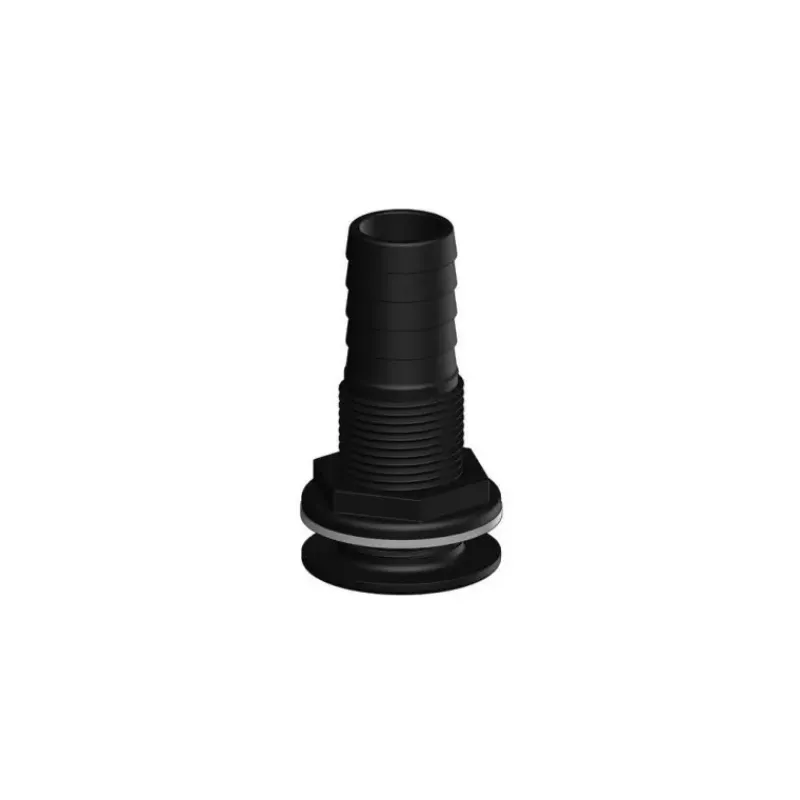 Outlet Passe-coque cannelé noir Plomberie·Passe Coque & Passe Cloison