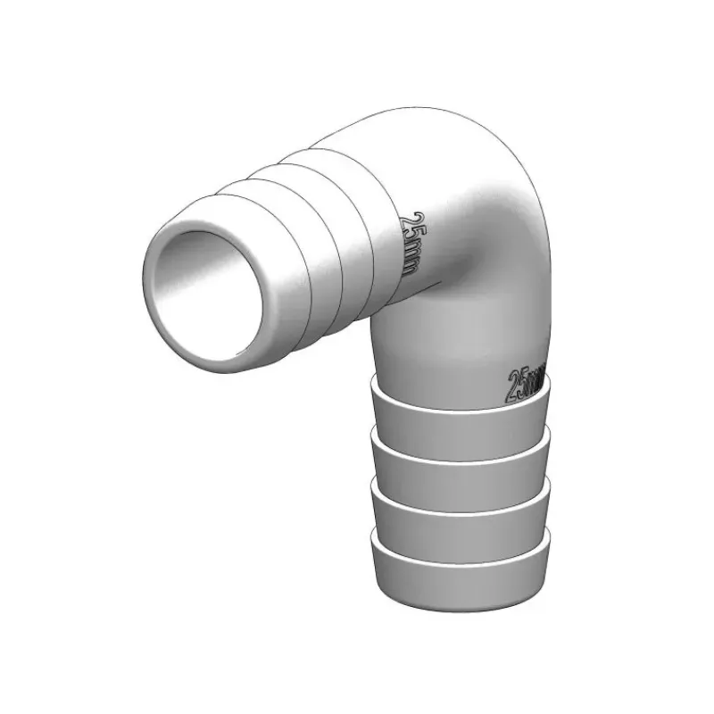 Raccord coudé 90° cannelé blanc*Trudesign Online