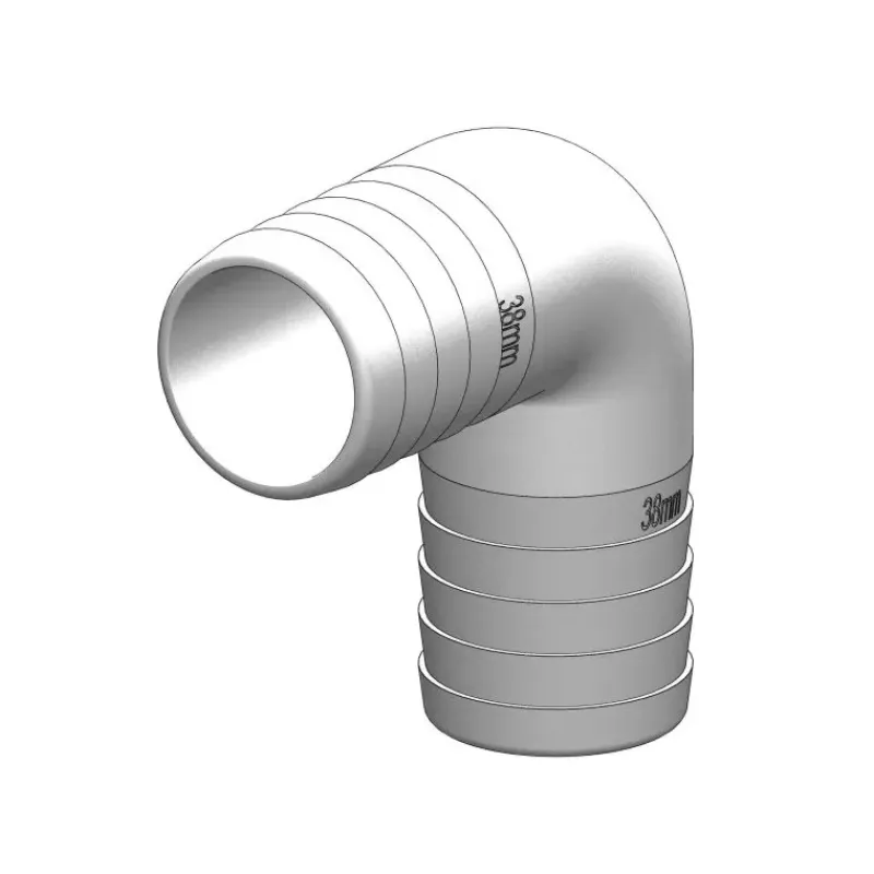 Raccord coudé 90° cannelé blanc*Trudesign Online