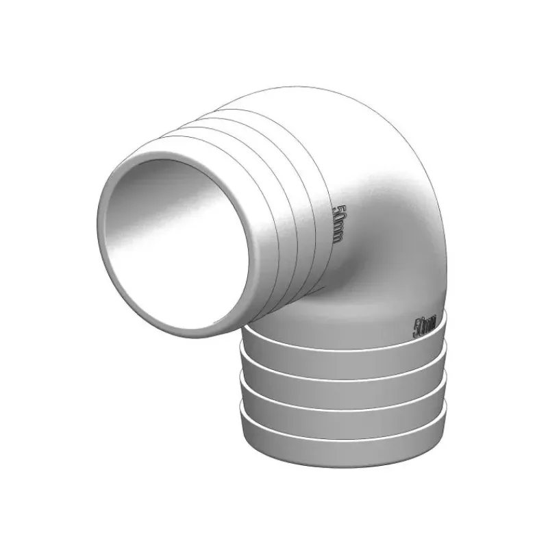 Raccord coudé 90° cannelé blanc*Trudesign Online