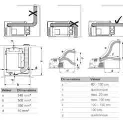 Kit de tuyaux Combi D Accessoire Pour Chauffage Et Combiné·Echappement Et Admission D'Air Chauffage
