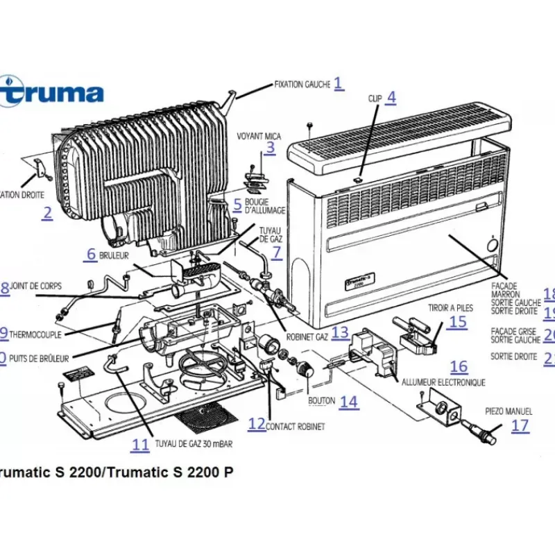 Pièces détachées chauffage S2200*Truma Best