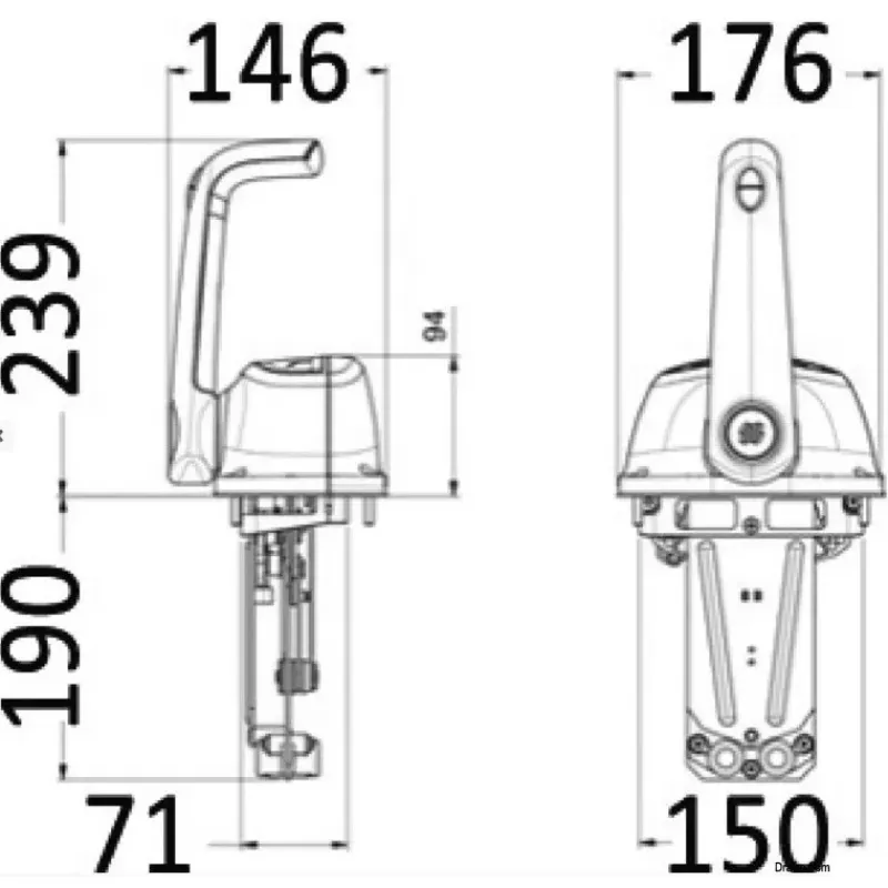 Best B501 Boitier de commande mono-levier noir Poste De Pilotage·Commande Moteur