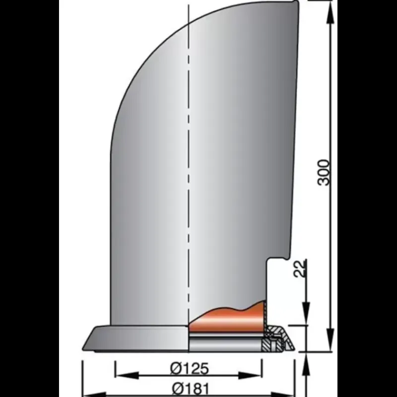 Manche à air inox ø 125 mm*Vetus New