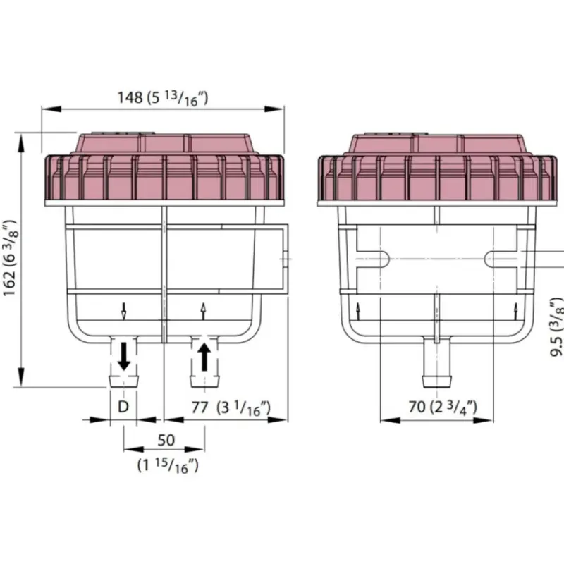 NSF Filtre anti-odeur gasoil ø 16 à 25 mm*Vetus Discount