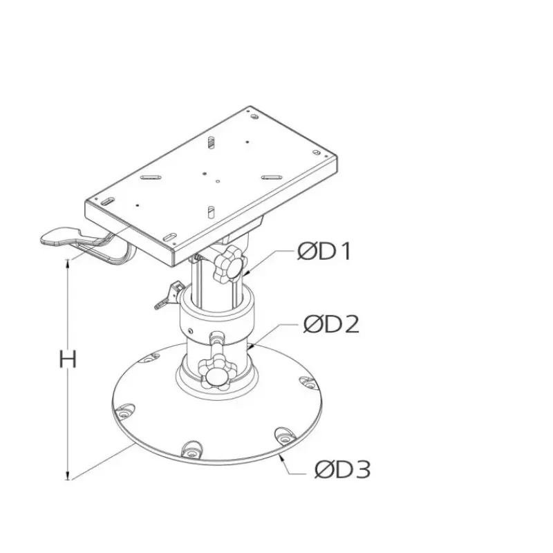 Clearance Pied de siège fixe pivotant à glissière Poste De Pilotage·Siège & Fauteuil Pilote