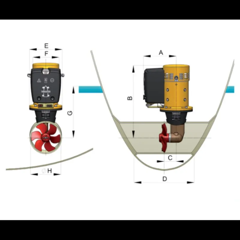 Propulseur d'étrave conventionnel BOW6012D 12V 65 Kg 185 mm*Vetus Hot
