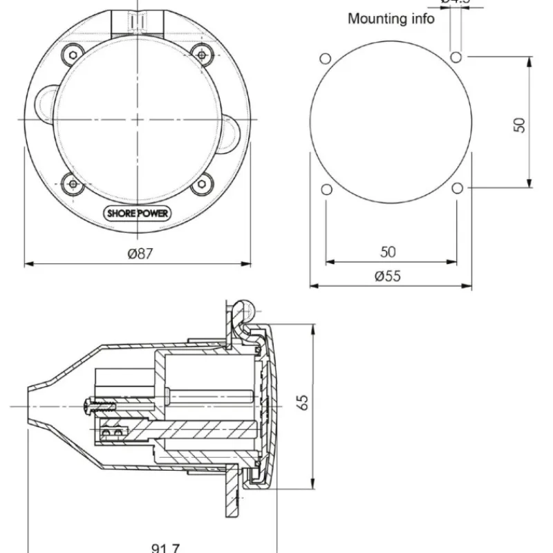 VICTRON Socle de connexion AC - 16 A | PA6*Victron Energy Clearance
