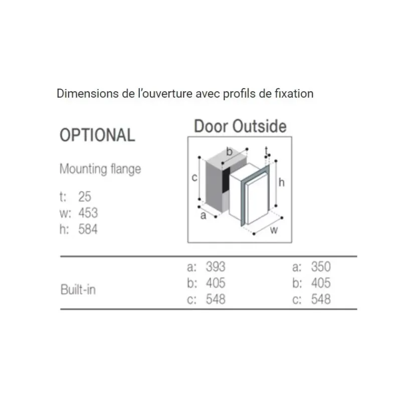 Outlet Cadre montage pour C39i Réfrigérateur·Accessoire Réfrigérateur|Réfrigérateur·Accessoire Réfrigérateur