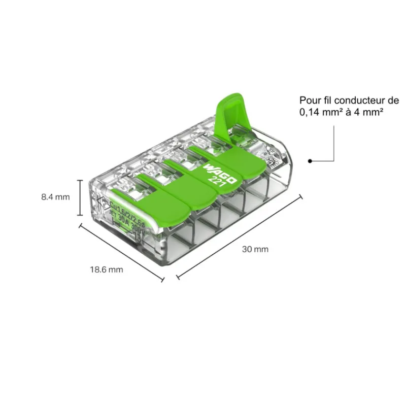 Discount 221 Green 5 entrées | pack de 10 Distribution & Protection·Connecteur Dc|Distribution & Protection·Connecteur Dc