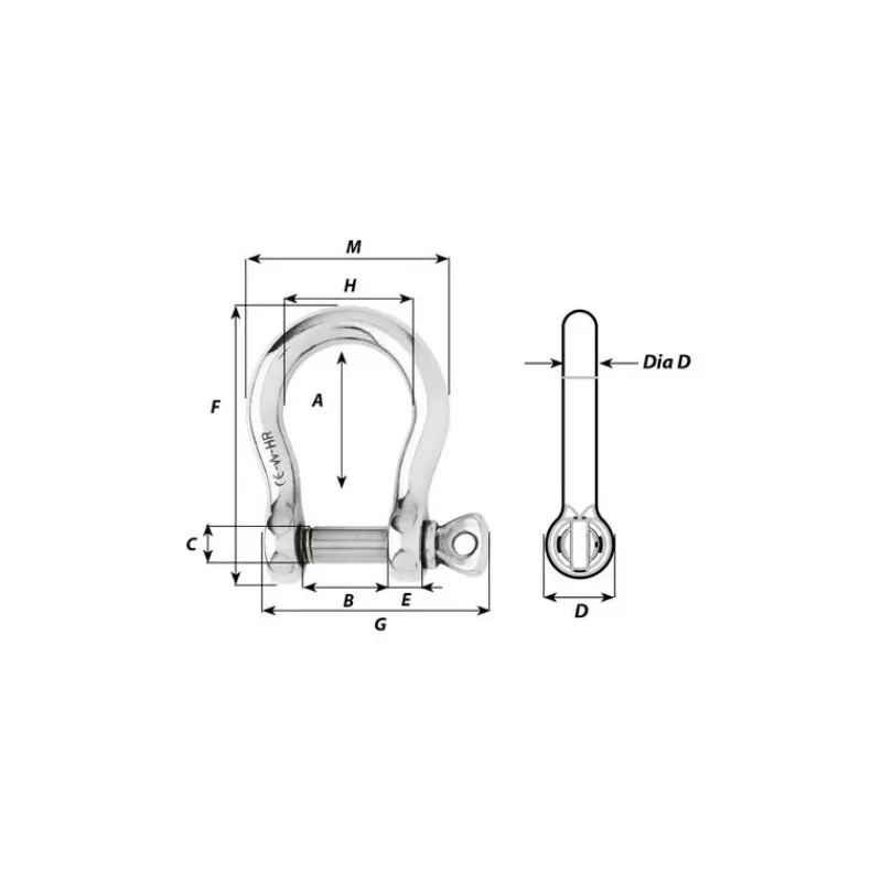 Hot Manille inox HR lyre Manille & Petit Accastillage·Manille