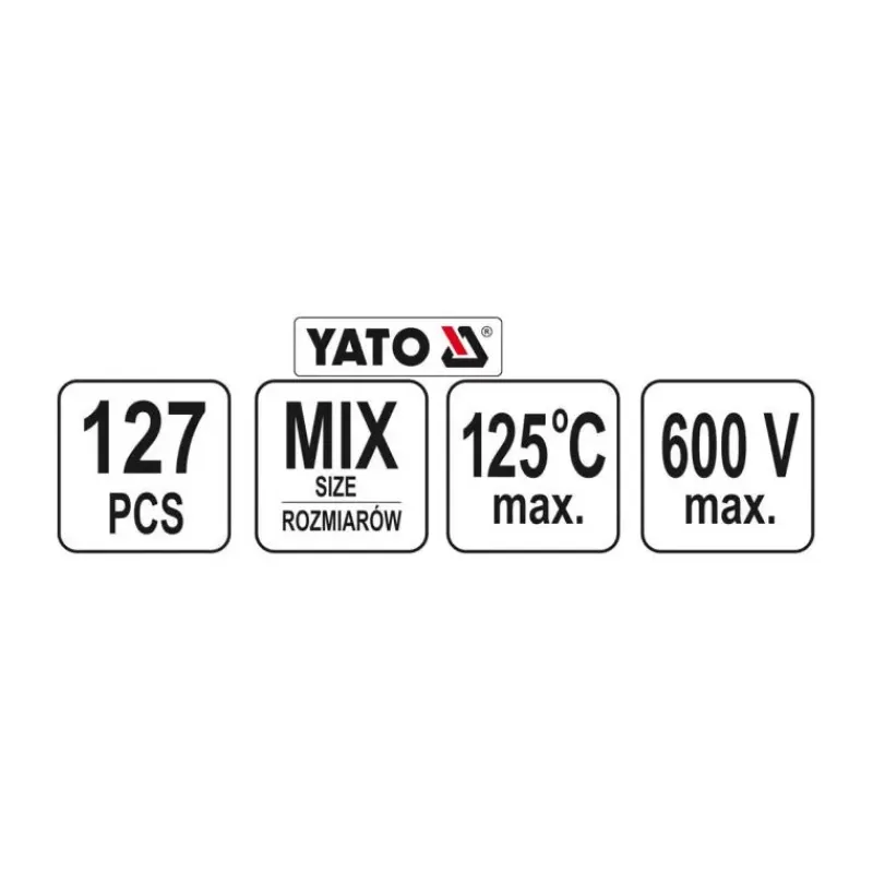 Kit 127 gaines thermorétractable 2:1*YATO Online