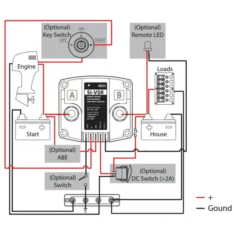 SI-VSR Relais sensible à la tension avec isolateur Starter*YIS MARINE New